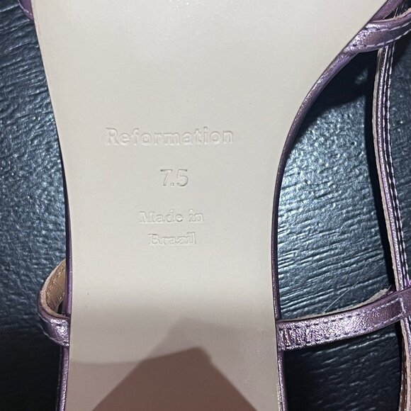 NWOT Reformation Eleonora Sling Back Block Heel Sandal in Pink Pearl -- Size 7.5 - Picture 9 of 9